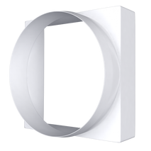 Adaptor circular/rectangular, Ø100/100x100 mm